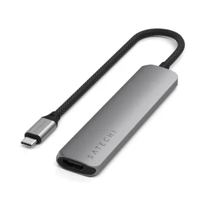 Satechi 6-In-1 USB-C Slim Multiport Adapter (Space Grey) - Digital3d.com.au